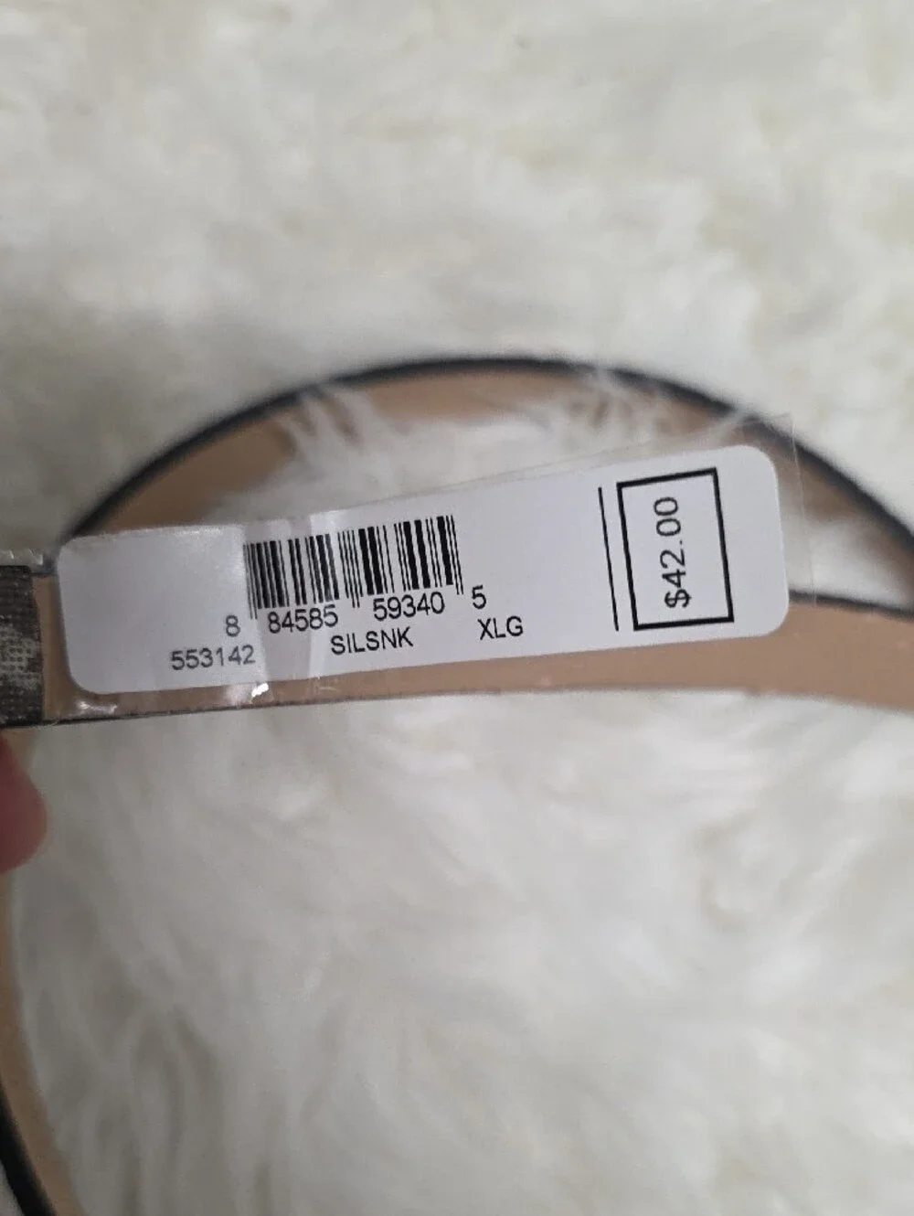 Michael Kors Men's Black and Silver Signature Pattern Belt